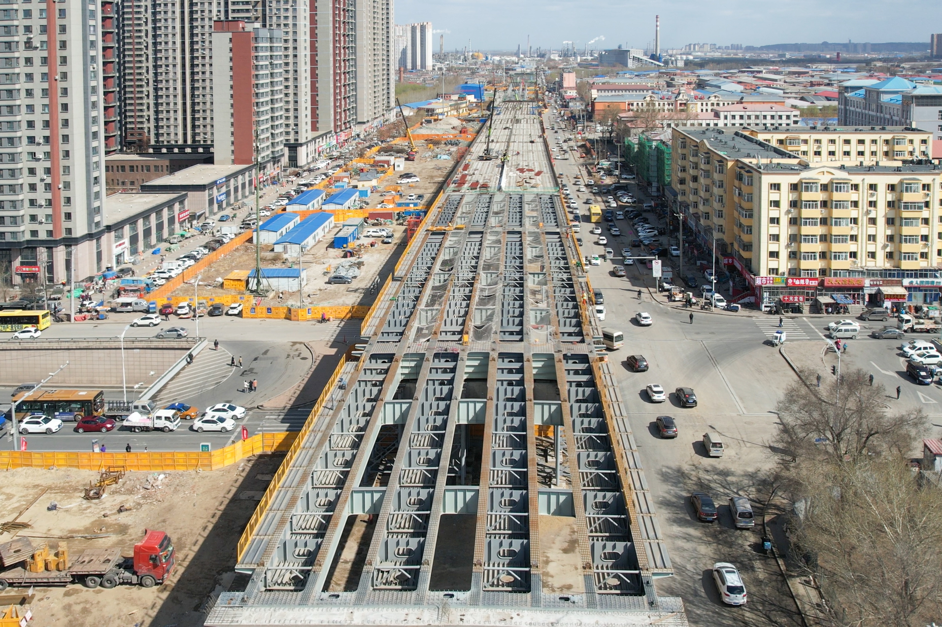 镜头 | 一线 公司承建的哈尔滨市东三环快速路工程大干快上 助力打造幸福宜居冰城(图4)